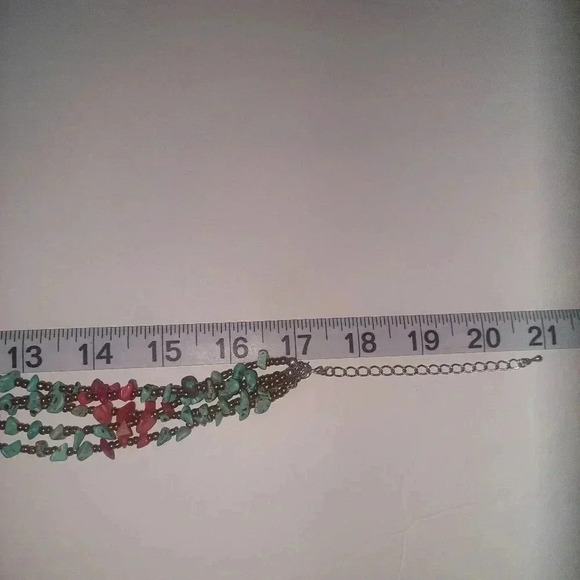 5 strand red coral? and turquoise? necklace 17" - 21" With Extention - Picture 7 of 7
